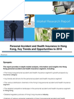Market Research Report: Personal Accident and Health Insurance in Hong Kong, Key Trends and Opportunities To 2018