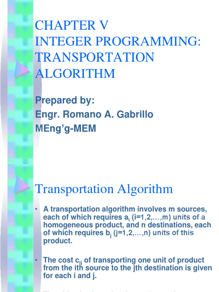 Transportation Algorithm | PDF | Applied Mathematics | Teaching Mathematics