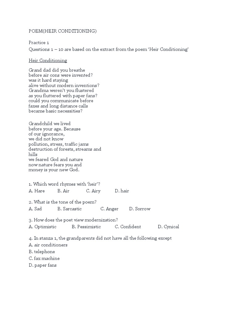 POEM Heir Conditioning | PDF