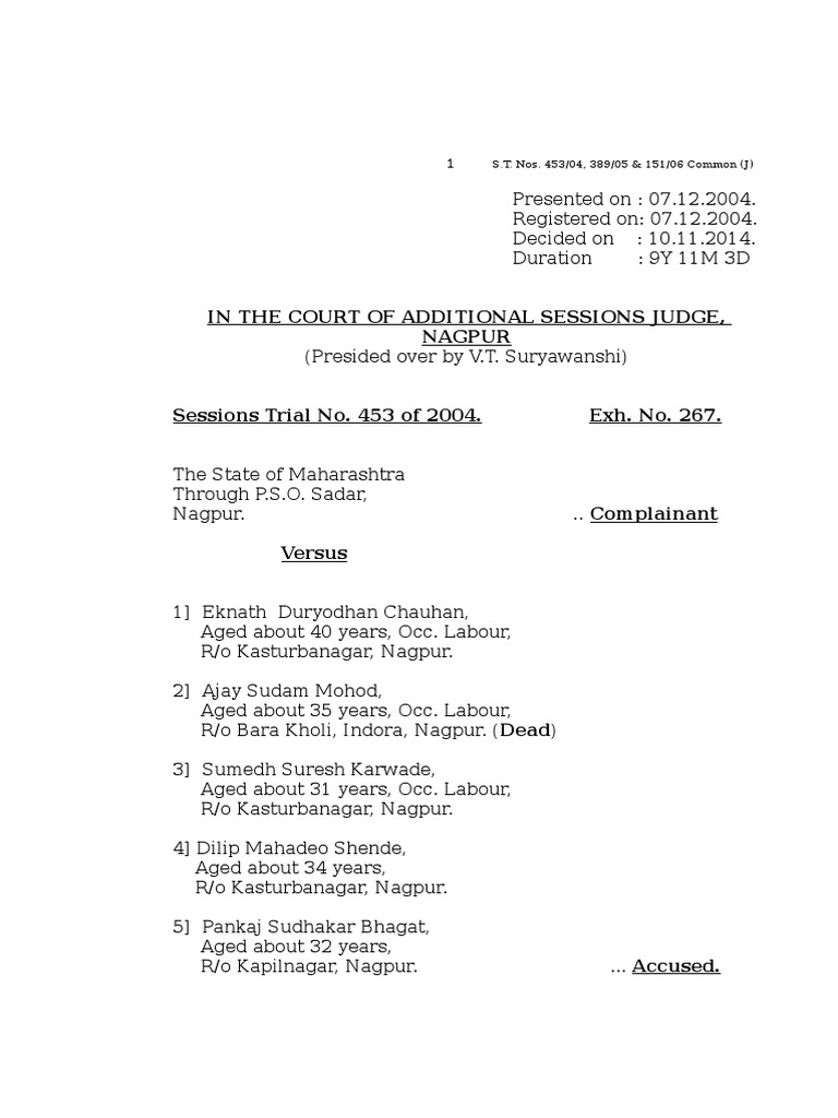 Nagpur Goon Akku Yadav Murder Case Judgement PDF Murder Crime