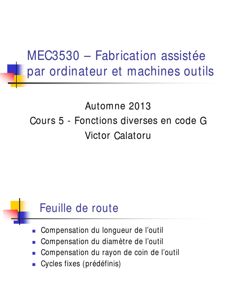 Cours - CNC G-Code PDF | PDF