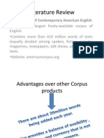 Literature Review: About Corpus of Contemporary American English