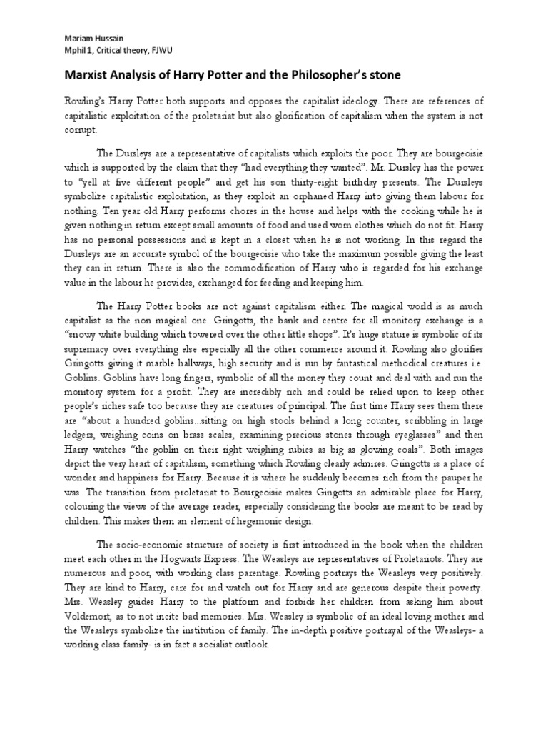 Marxist Analysis of Harry Potter | PDF