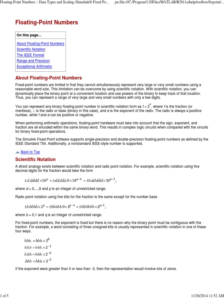 Floating Point Numbers | PDF | Arithmetic | Mathematical Notation