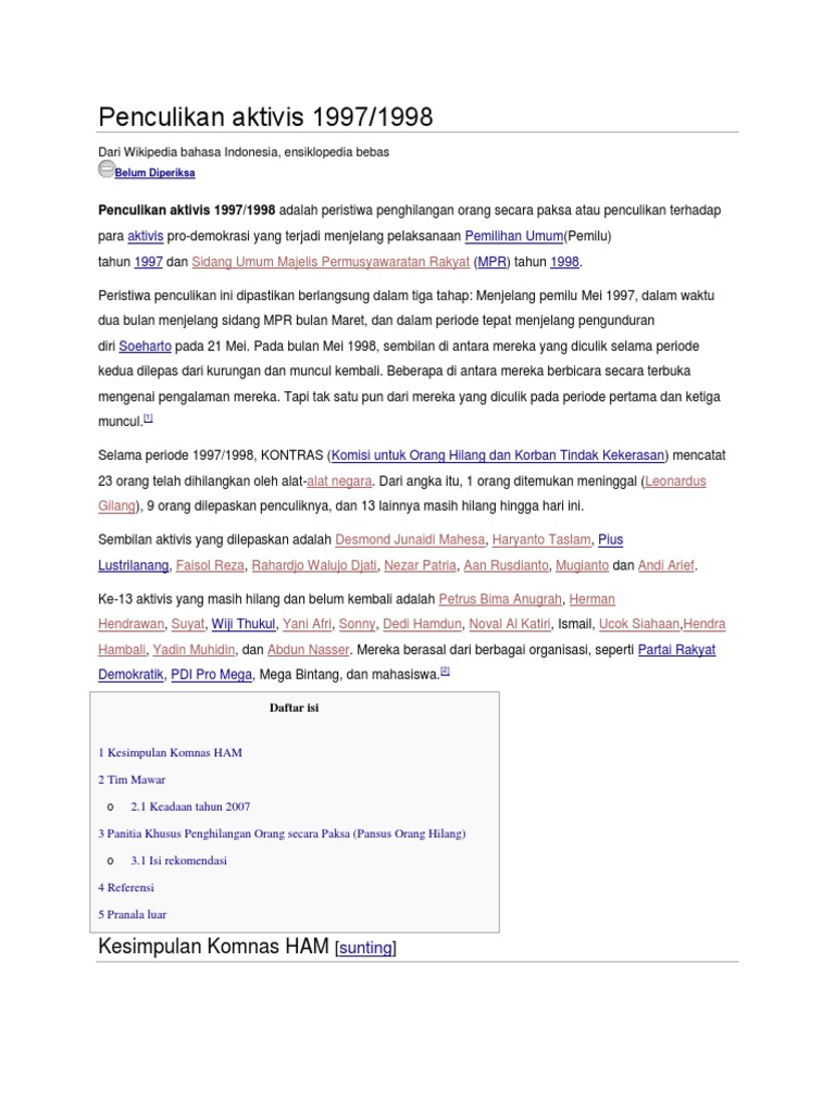 Penculikan Aktivis 1997 | PDF