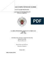 La Obra Psicológica de Juan Cuatrecasas Arumí (1899-1990)