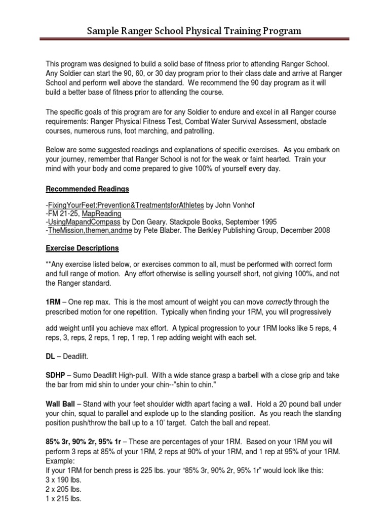 Ranger and Commando Physical Training POI | PDF | Wellness