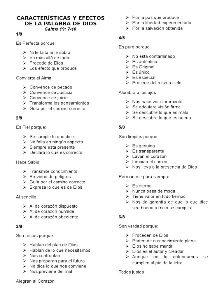 Características y Efectos de la Palabra de Dios | PDF | Salvación | Dios