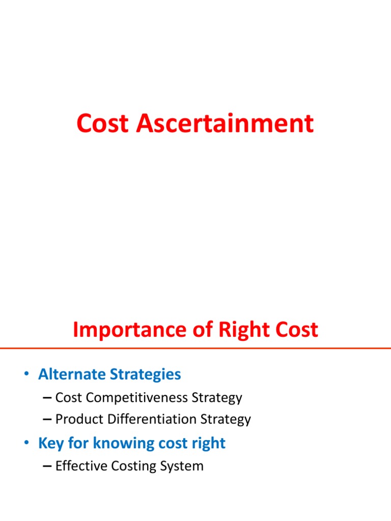 Cost Ascertainment Cost Of Goods Sold Cost Accounting