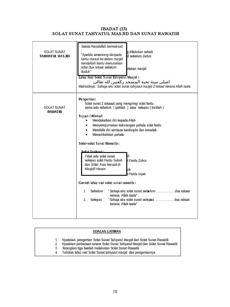 Ibadat 23 Solat T Masjid Rawatib