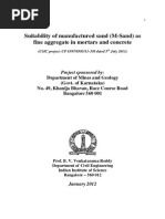 Suitability of Manufacture Sand (M-Sand) as Fine Aggregate in Mortars and Concrete