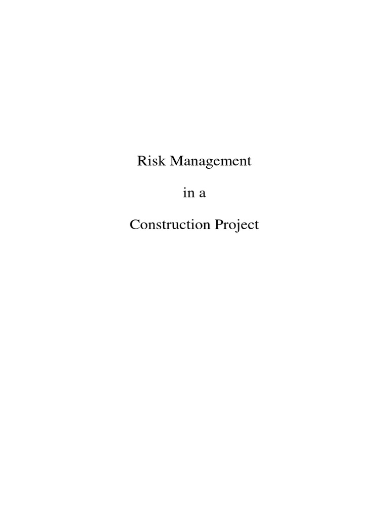 Risk Management in Construction Projects | PDF | Risk | Risk Management