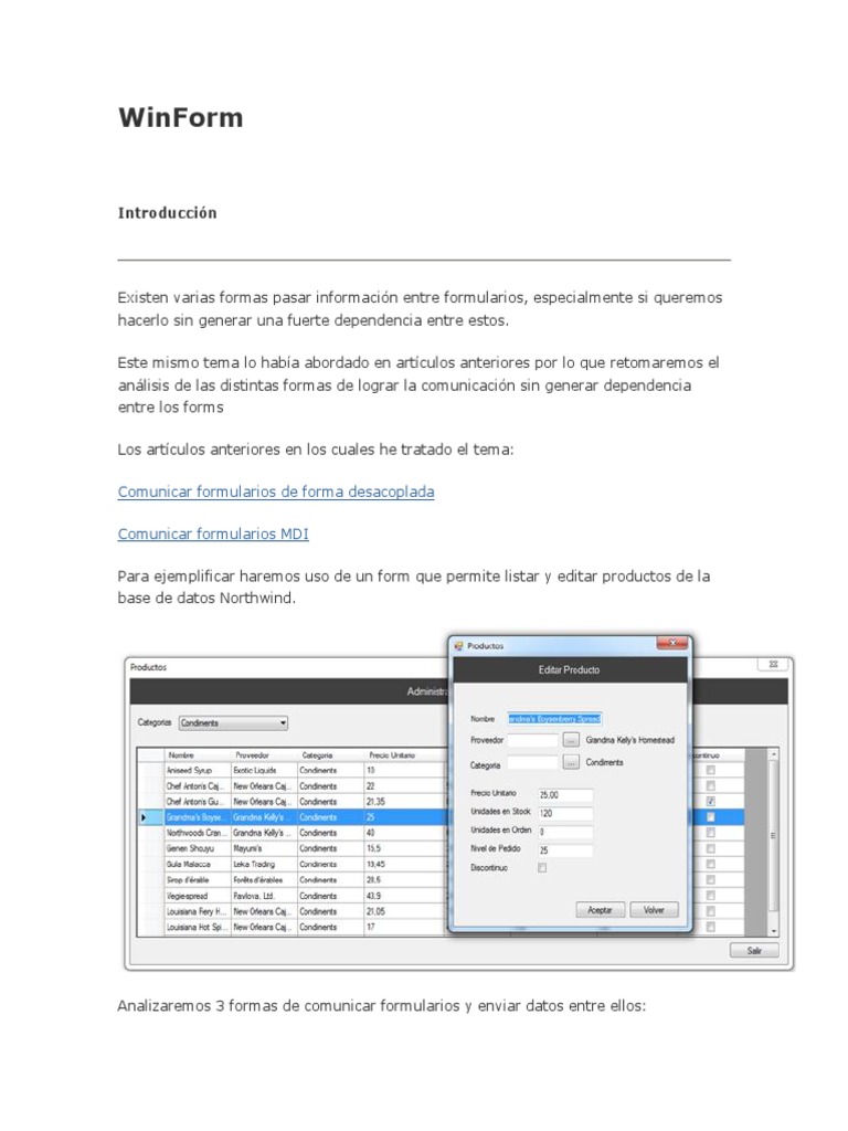 C# WinForm | PDF | C Sharp (lenguaje de programación) | Método ...