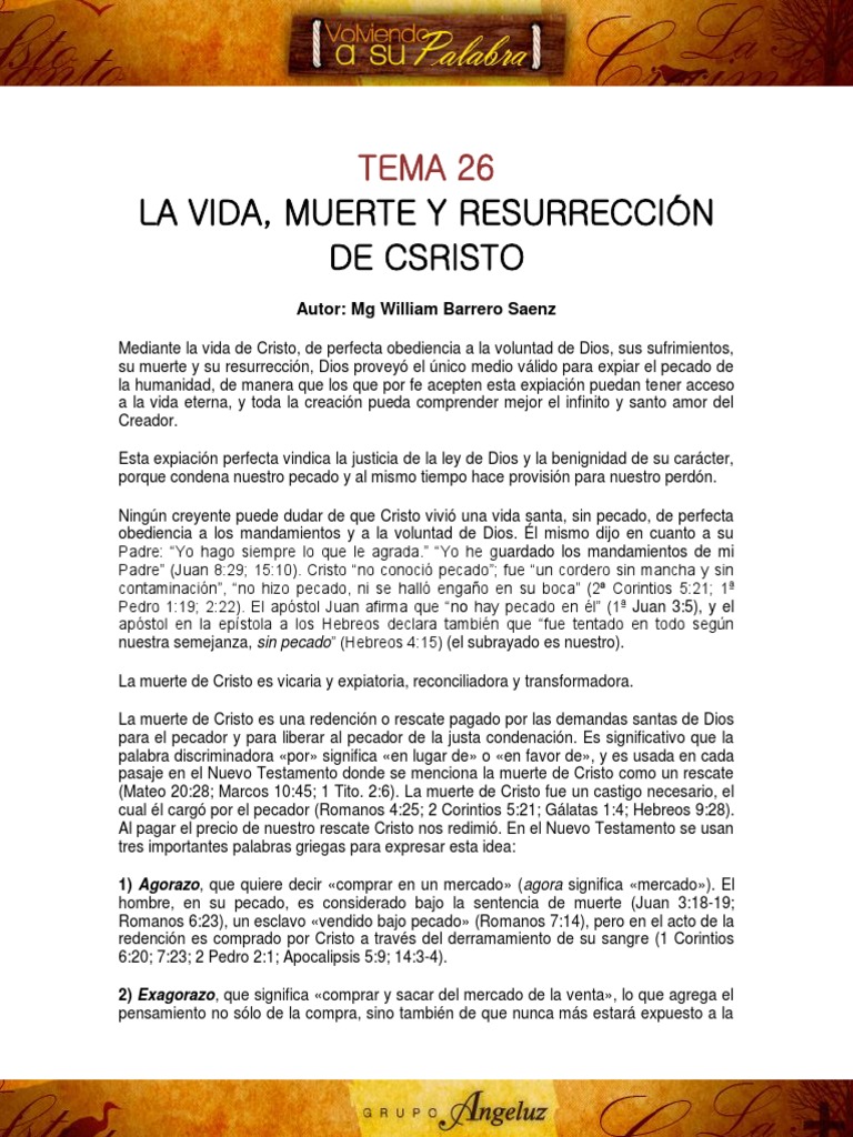La Muerte y Resurreccion | PDF | La resurrección de Jesús | Expiación ...