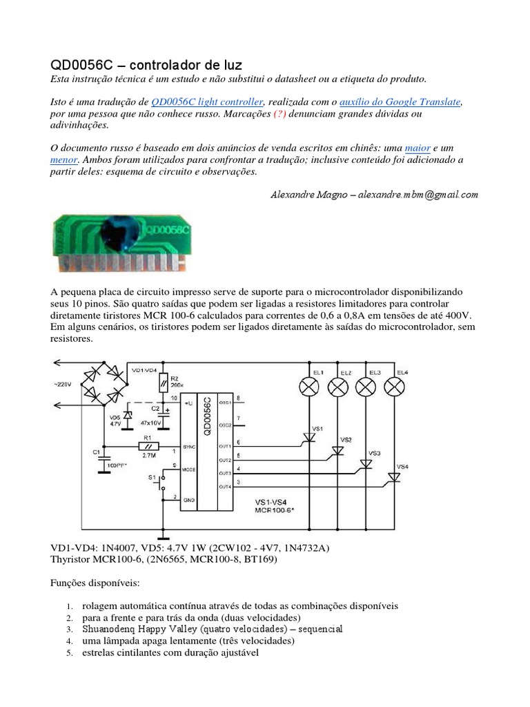 QD0056C | PDF | Rede elétrica | Diodo emissor de luz