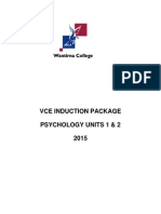 VCE Induction Package Psychology Units 1&2