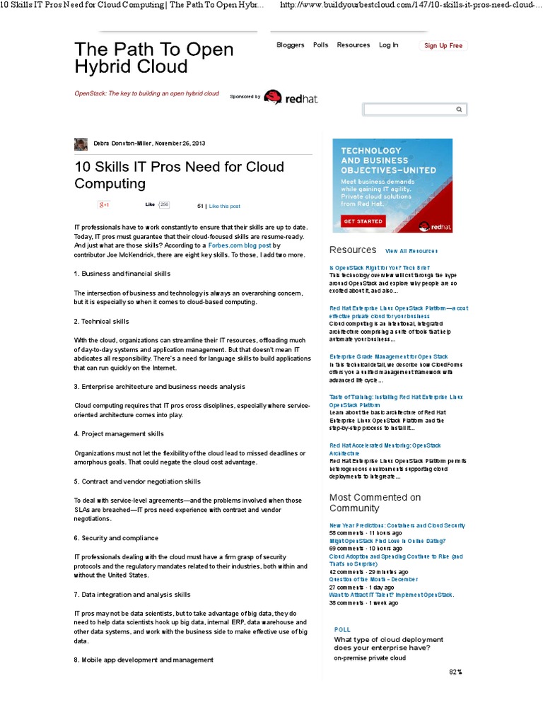 10 Skills IT Pros Need For Cloud Computing - The Path To Open Hybrid ...