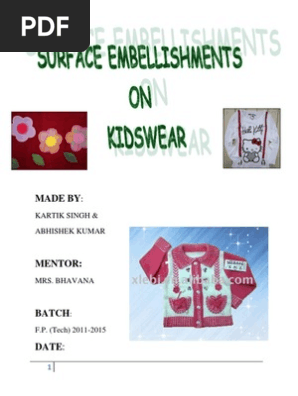 Surface Embellishments on kids wear