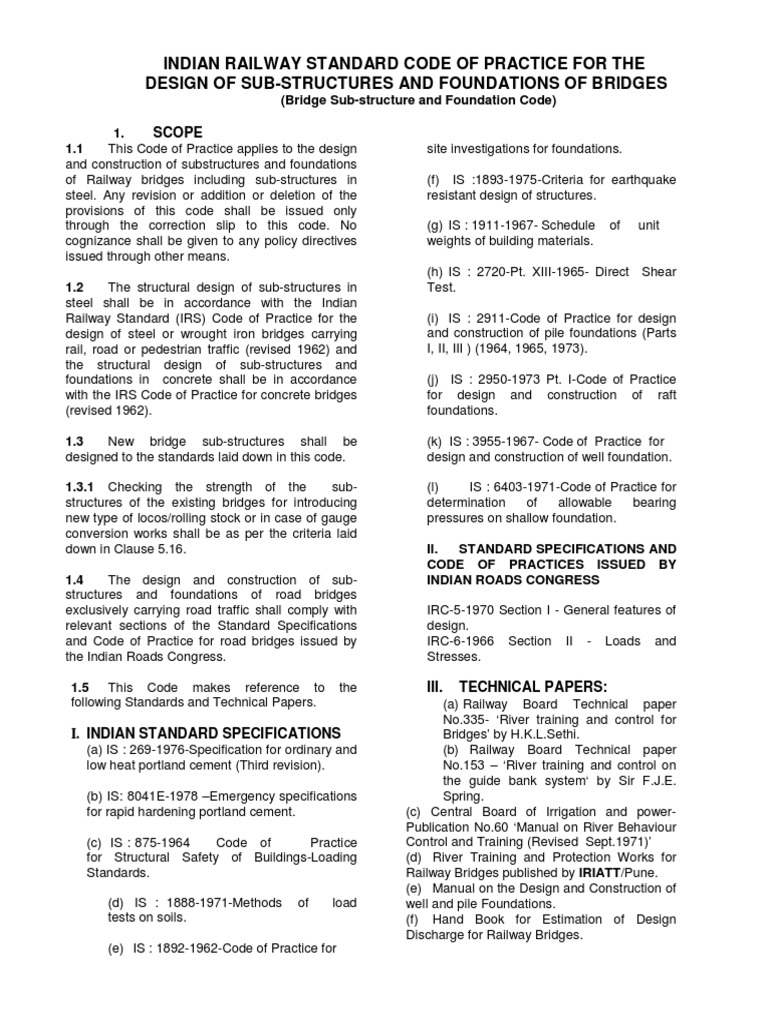 RDSO Substructure Code Download Free PDF Flood River
