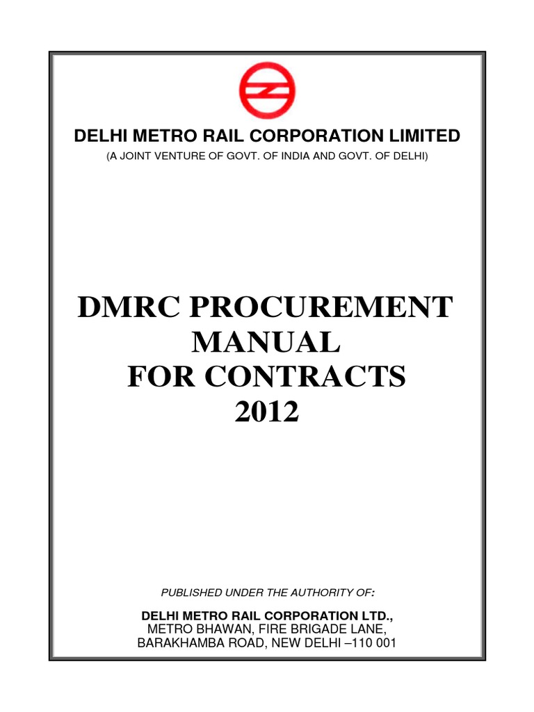 DMRC Procurement Manual 2012 | PDF | Specification (Technical Standard ...