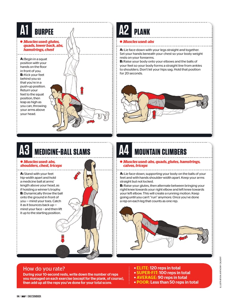 Burpee Plank Muscles Used Glutes, Quads, Lower Back, Abs, Hamstrings