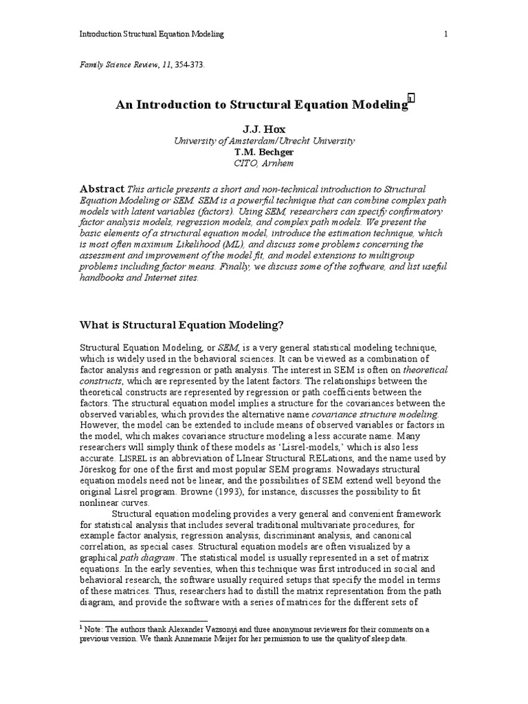 Structured Equation Modelling | PDF | Structural Equation Modeling ...