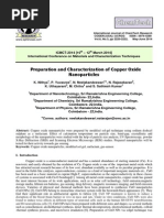 Preparation and Characterization of Copper Oxide Nanoparticles