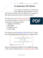 Lecture 26: Quadrature (90º) Hybrid.: (Reciprocal) Directional Couplers