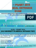 KLEU-PGAIET 2015 PG Medical Entrance Exam Details - PGAIET 2015 PG Medical Entrance Exam