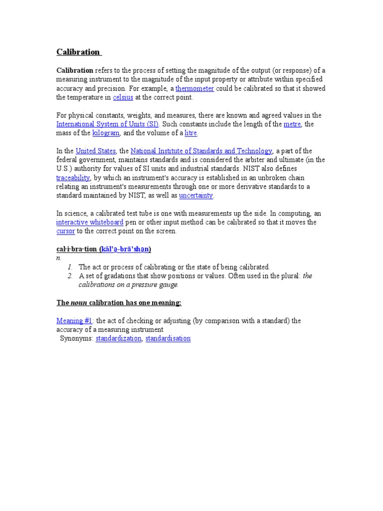 Understanding Calibration Processes | PDF
