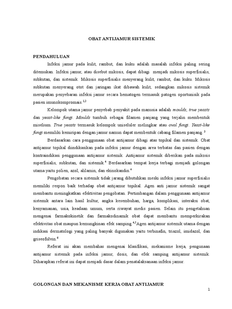 Obat Anti Jamur Sistemik PDF