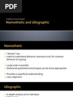 Nomothetic Vs Idiographic