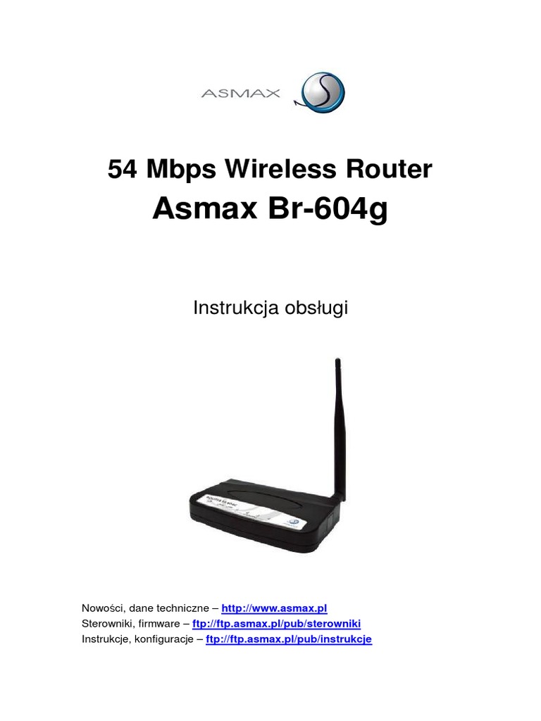 Instrukcja Router Asmax | PDF