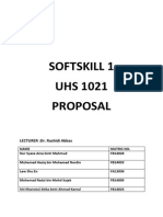 Softskill 1 UHS 1021 Proposal: LECTURER:Dr. Rashidi Abbas