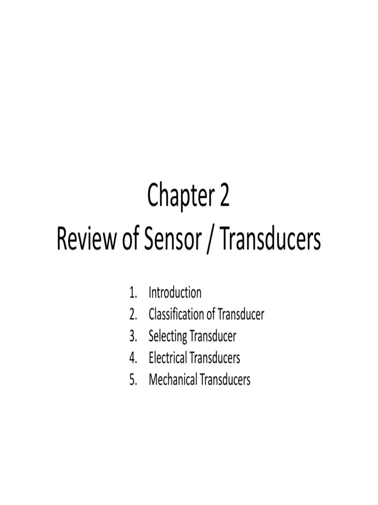 Sensor and Transducer Overview | PDF | Sensor | Pressure Measurement