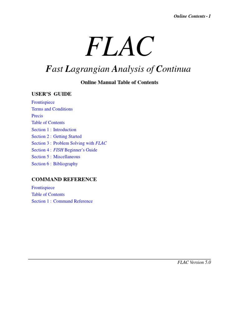 FLAC Manual | PDF | Finite Element Method | Computer File