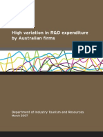 High Variation in R&D Expenditure by Australian Firms: Department of Industry Tourism and Resources