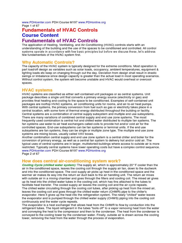 Course Content: Fundamentals of HVAC Controls | PDF | Flow Measurement ...