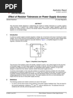 Effect of Resistor Tolerances On Power Supply Accuracy: Application Report