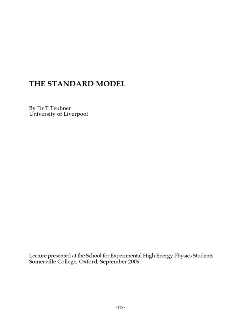 Understanding the Standard Model | PDF | Gauge Theory | Standard Model