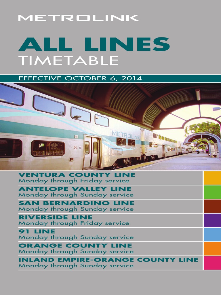 Metrolink All Lines Timetable PDF PDF Transportation Engineering