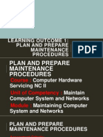 Learning Outcome 1: Plan and Prepare Maintenance Procedures