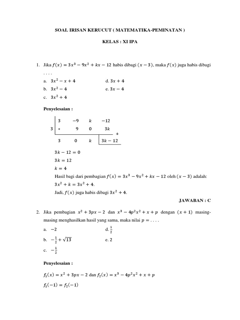 Kumpulan Rumus Cepat Matematika Un Smk Muaturune