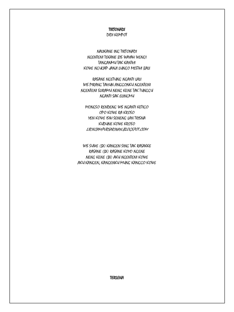 Lirik Lagu Jawa | PDF