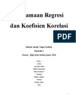 Persamaan Regresi Dan Koefisien Korelasi