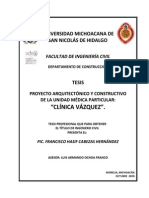 Proyectoarquitectonicoy Constructivodela Unidadmedicaparticularclinicavazquez