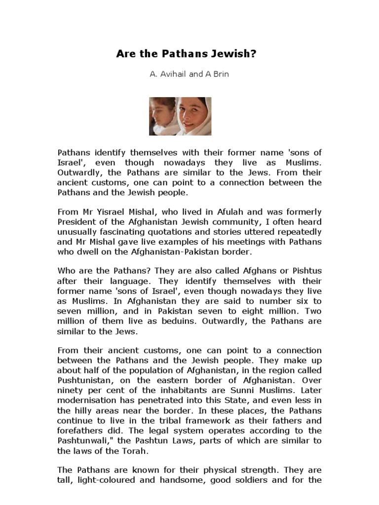 Are The Pathans Jewish | PDF | Pashtuns | Jews And Judaism
