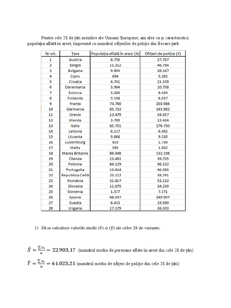 Proiect Statistica ASE | PDF