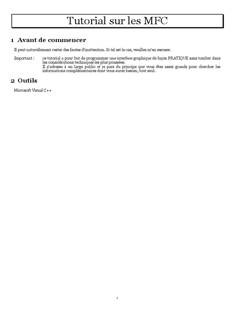 Tutoriel MFC pour Visual Studio | PDF | Interface graphique | C