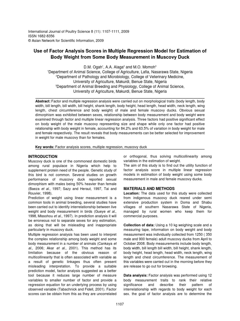 Using of Factor Analysis Scores PDF | PDF | Multicollinearity ...